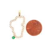 XL 14KYG Lake Tahoe Pendant w/ Diamonds & Emerald